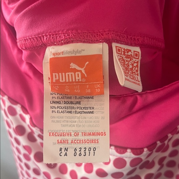 Puma Pink Polka Dot Mini Skort Size Small - Picture 2 of 6